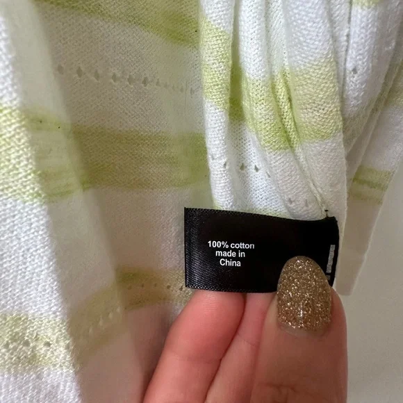 Lane Bryant striped pointelle shortsleeved cardigan - Picture 5 of 5